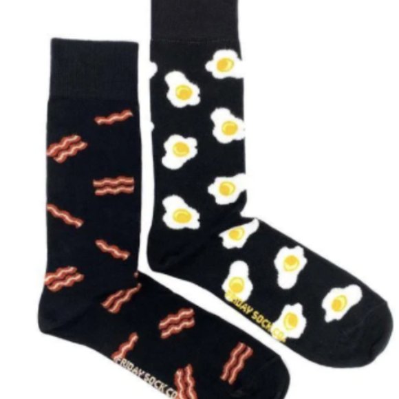 Eggs & Bacon Dress Socks (Purposefully Mismatched) - Picture 3 of 3